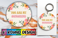 Radiant Sublimation Coasters, Flower Quote Product Image 1