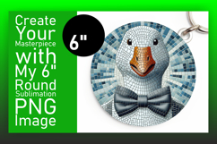 Whimsical Keychain Circle Design PNG , Goose Product Image 1