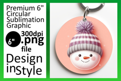 Gorgeous Circle Design Coaster Template , Snowman Product Image 1