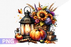 Autumn Harvest Pumpkin Sublimation - Pumpkin Clipart Design Product Image 1