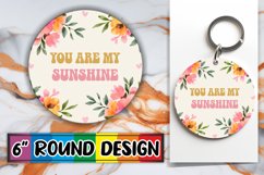 Cozy Keychain Round Design, Flower Quote Product Image 1