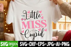 Little Miss Cupid SVG Design,Valentine's Day SVG Design Product Image 1