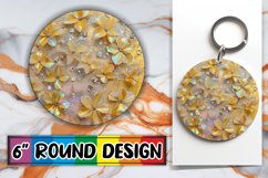 Glittering Blossom Delight Sublimation Circle: Keychain, Coa Product Image 1