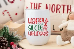 Christmas Wine Glass Quote SVG | Happy Alcoholidays Product Image 3