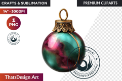 Christmas Baubles Clipart, Festive Holiday Ornaments PNG Product Image 1