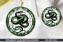 Snake Stained Glass Ornament PNG, Sublimation PNG Design Product Image 1