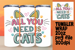 RICH 20oz Sublimation Tumbler Design , Cat Quote Product Image 1