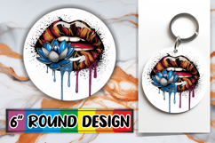 Blissful Round Designs PNG, Dripping Lips Product Image 1