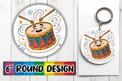 Joyful Round Keychain Magic, Cute Christmas Product Image 1