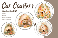 Honeycomb Car Coasters Sublimation Bee Car Accessories_98 Product Image 1