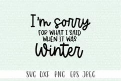 Funny Winter Quote SVG - I'm Sorry For What I Said Product Image 2