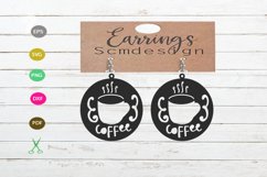 Coffee Earrings SVG Cut Files/ Coffee Earrings SVG Design Product Image 1