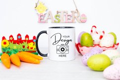 Easter Mug Mockup 11 Oz Blank White Coffee Cup Black Handle Product Image 1