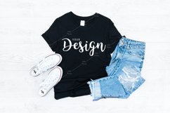 Gildan Mockup 64000 Softstyle Black T-shirt Mock up Product Image 1