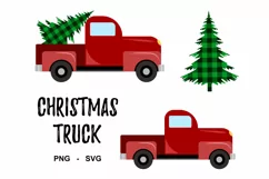 Red Christmas truck svg/png Product Image 1