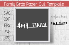 Family Birds Paper Cut Template Design SVG Product Image 1