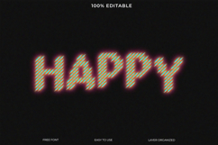Editable Happy Neon Text Graphic Design Product Image 1