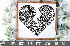 Broken Heart Mandala SVG Cut File Product Image 1