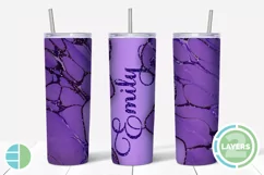 Marble Purple Tumbler Sublimation | Add a Name Design Product Image 2