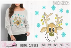 Funny Reindeer svg, deer svg, Christmas sweater svg Product Image 1