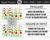 Wildflower Floral Botanical Hand Drawn SVG PNG JPG DXF Product Image 4