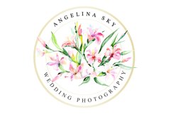 LOGO with alstroemerias Watercolor png Product Image 5
