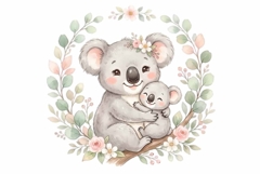 Sweet kawaii mama koala hugging baby koala Product Image 1