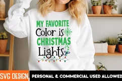 My Favorite Color is Christmas Lights SVG Cut File,Christmas Product Image 1