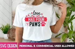 Love Has Four Paws SVG | Dog Valentine's Day SVG Product Image 5