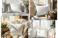 Pillow Mocku |Spring Pillow Mockup | Floral Cushion Mockup Product Image 1