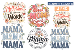 Mother's Day PNG Sublimation Design,4 Mom Sublimation Design Product Image 1