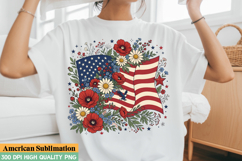 American Patriotic Flowers Sublimation,4th of july png Product Image 3