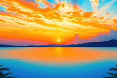 Serene Sunset Reflection Lake Background Product Image 1