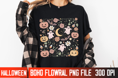 Spooky Floral Halloween Vector | Elegant Fall Shirt Design Product Image 3