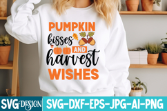 Pumpkin Kisses And Harvest Wishes SVG Design Product Image 3