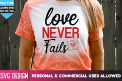 Love Never Fails | Plaid Letters | Valentine T-Shirt Design Product Image 2