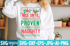 Nice Until Proven Naughty SVG Cut File ,Christmas SVG Design Product Image 2