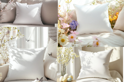 Pillow Mocku |Spring Pillow Mockup | Floral Cushion Mockup Product Image 1