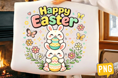 Cute Easter Bunny Sublimation PNG Spring Shirt Design Product Image 1
