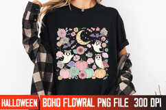 Spooky Floral Halloween Vector | Elegant Fall Shirt Design Product Image 2