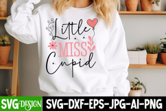 Little Miss Cupid SVG Design,Valentine's Day SVG Design Product Image 1
