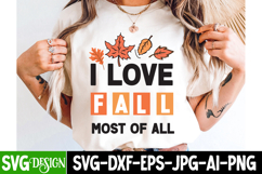 I Love Fall Most of All SVG Design,Fall Sublimation Design Product Image 2