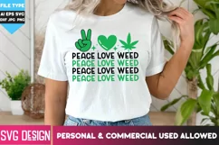 Peace Love Weed SVG | Cannabis SVG ,Weed SVG Cut Files Product Image 3