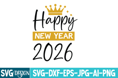 Happy New Year 2026 SVG Design,New Year 2026 Svg Design Product Image 3
