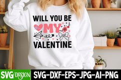 will you be my valentine SVG Cut File, Be My Valentine SVG Product Image 1