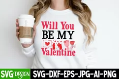will you be my valentine SVG Cut File, Be My Valentine SVG Product Image 2