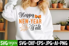Happy New Year Y'all SVG, New Year SVG Design Product Image 2