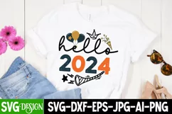 Happy New Year 2024 SVG | Hello 2024 SVG | New Years Design Product Image 1