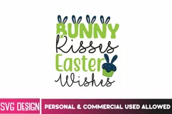 Bunny Kisses Easter Wishes SVG Cut File,Happy Easter Day SVG Product Image 1