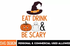 Eat Drink & Be Scary SVG Cut File,Eat Drink & Be Scary PNG Product Image 1